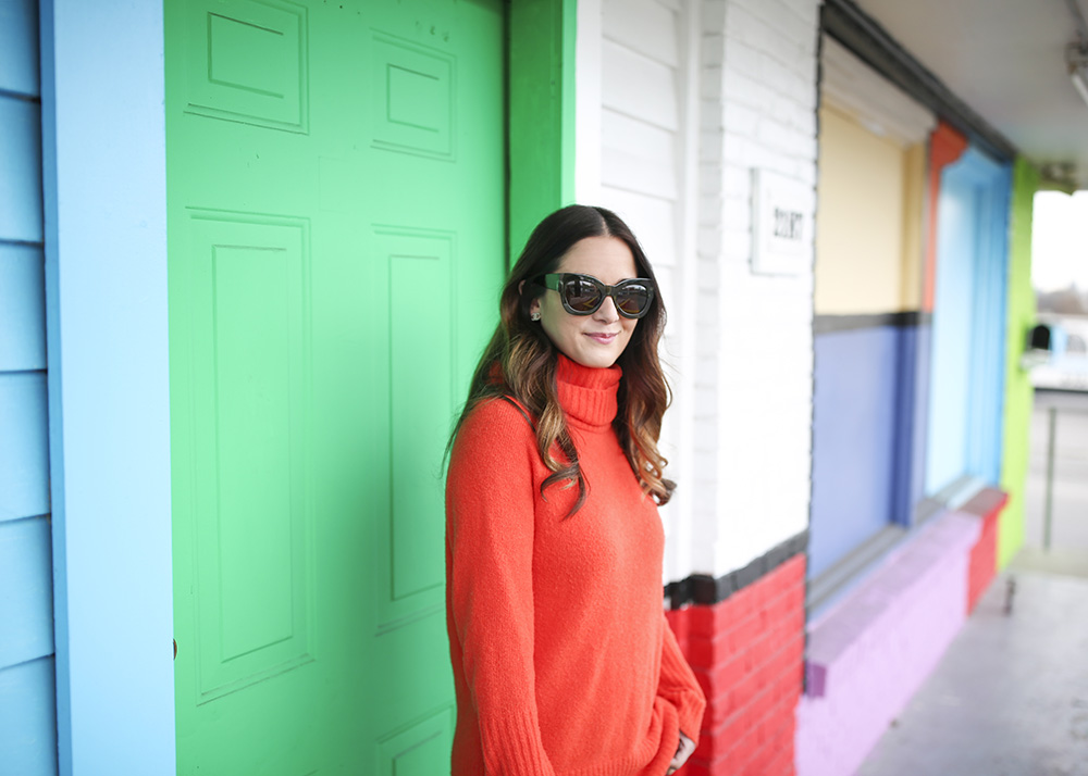 Orange Chunky Knit Sweater