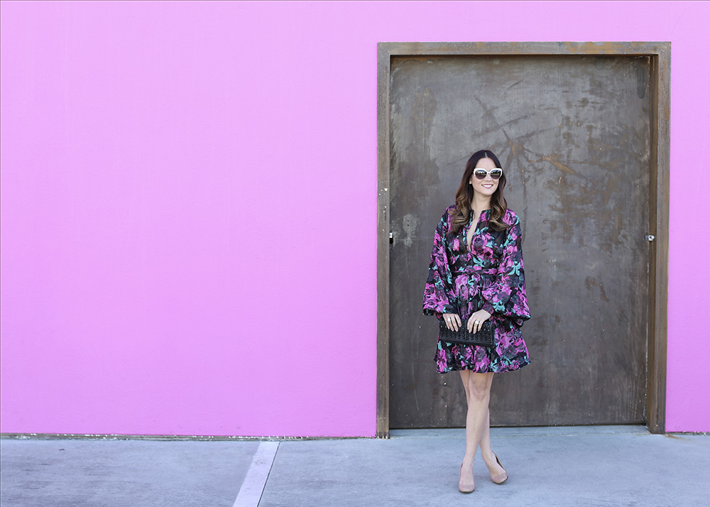 Pink Floral Flowy Dress