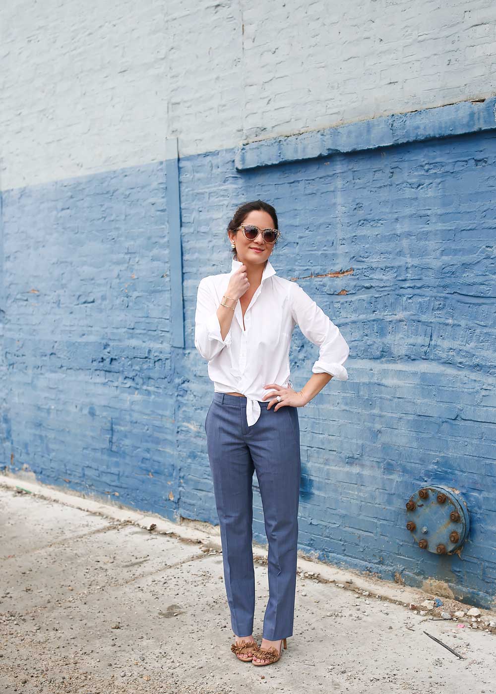 White Tie Waist Shirt