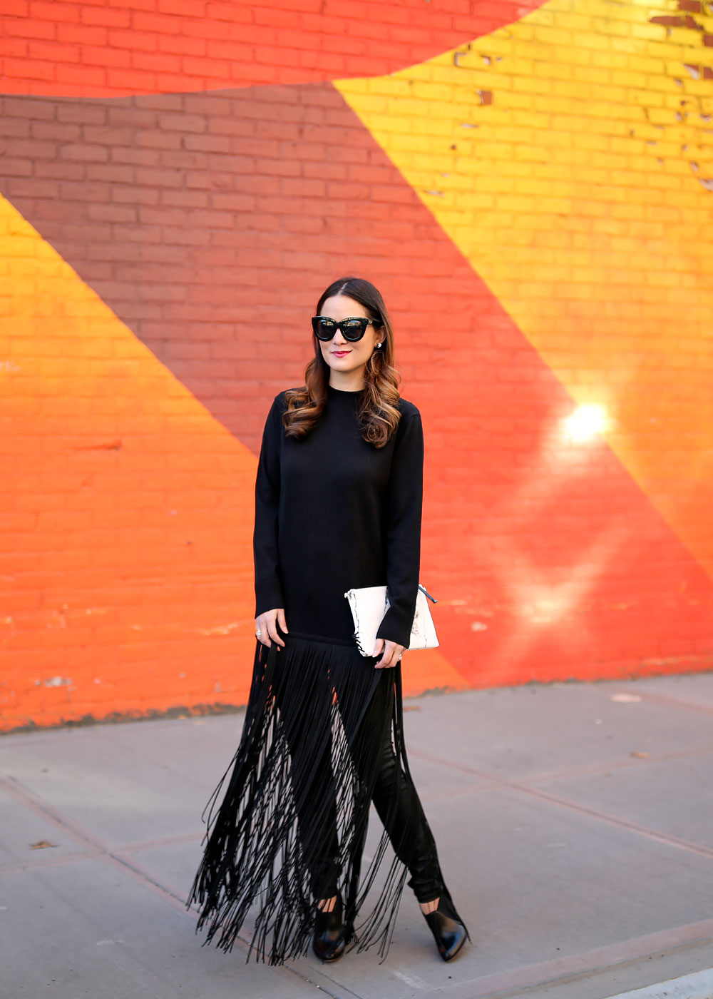 Black Fringe Sweater