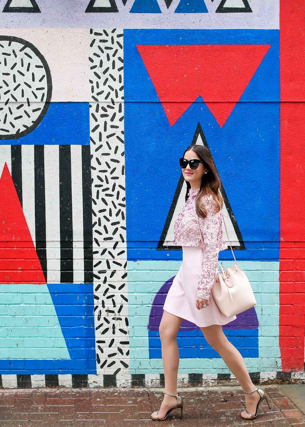 Pink Sequin Embellished Dress