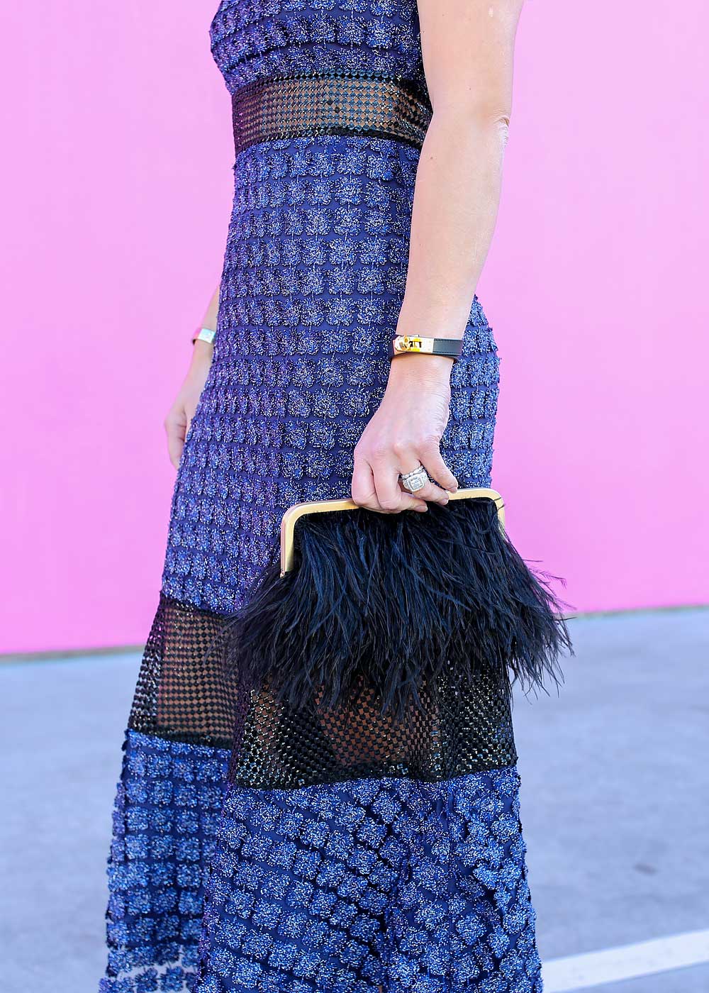 Black Feather Clutch