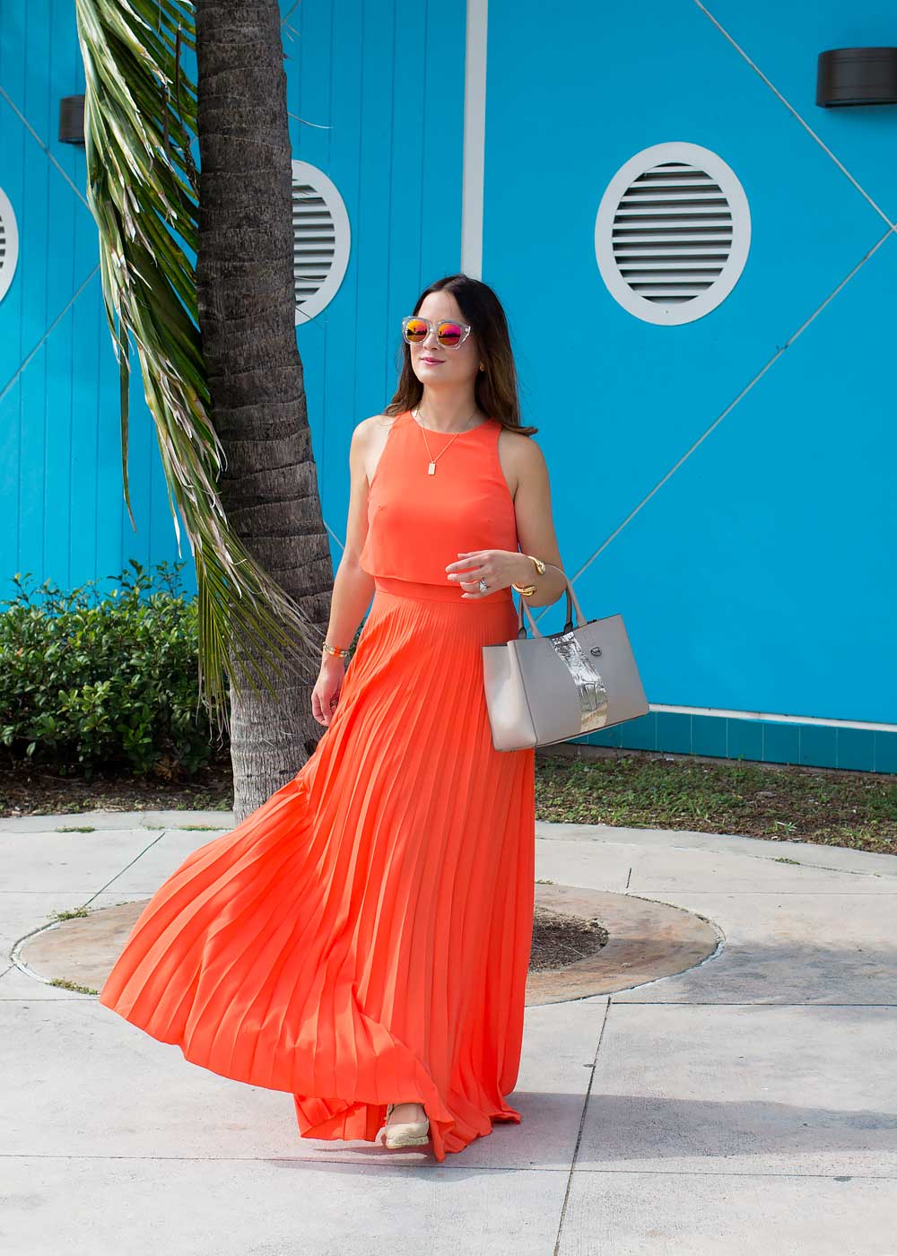 Orange Crop Top Maxi