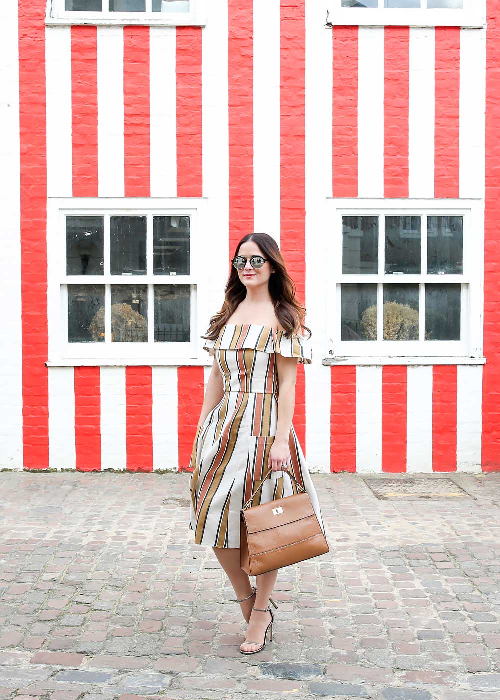 Striped Off Shoulder Dress