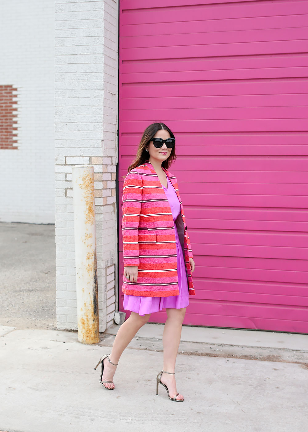 Banana Republic Pink Striped Coat