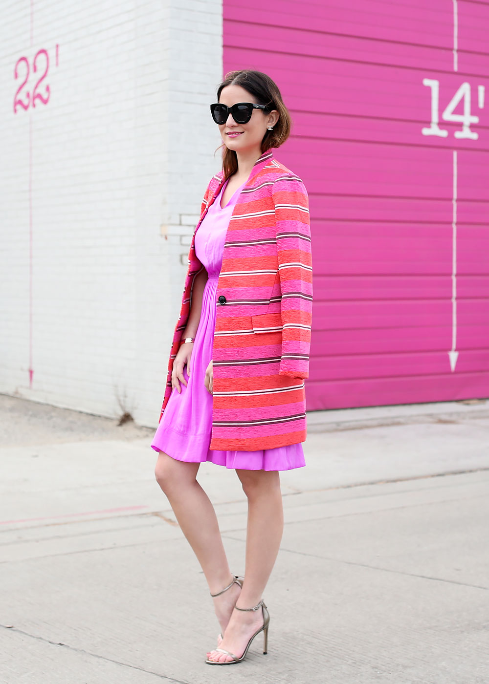 Banana Republic Pink Striped Coat