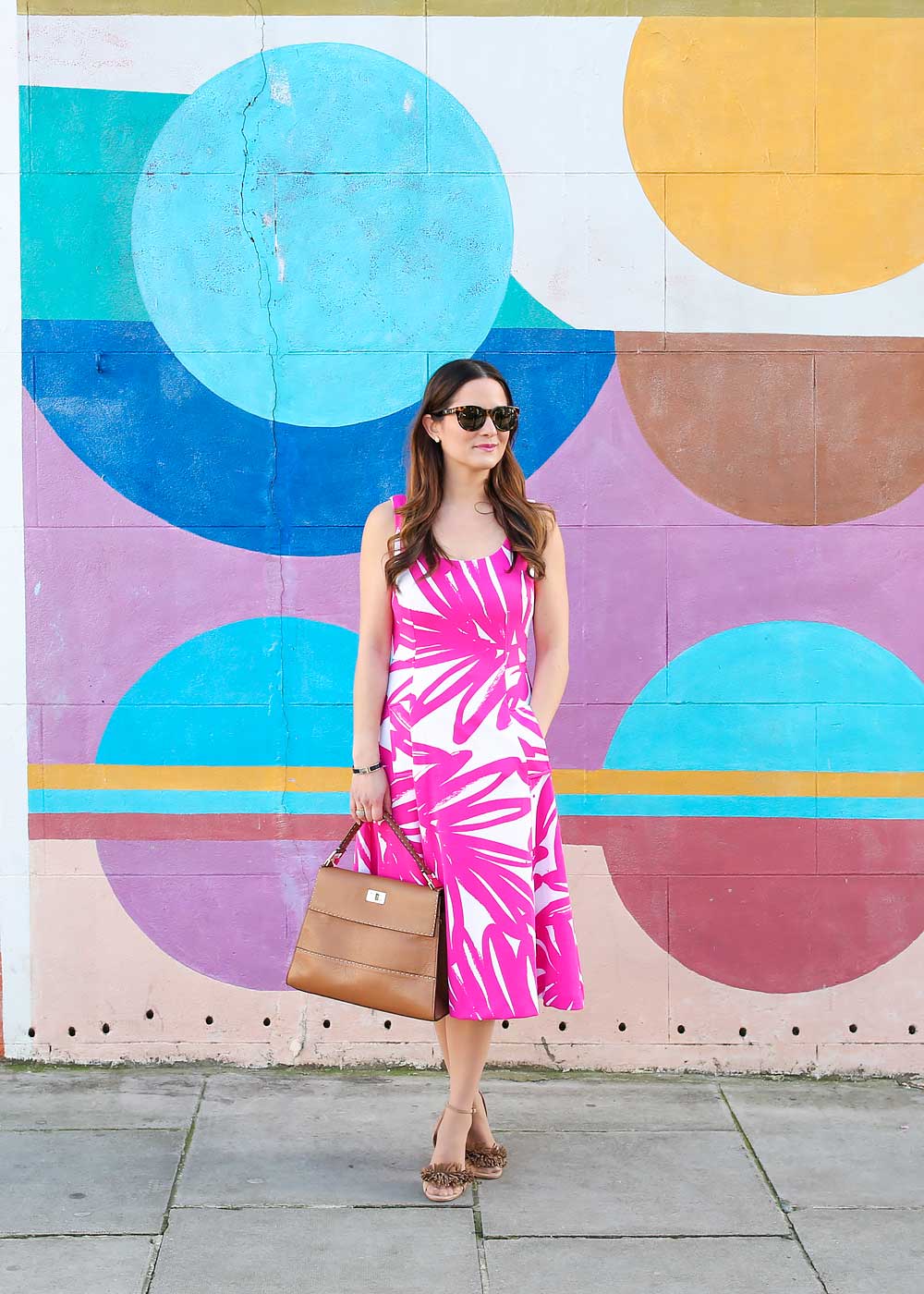 Pink Palm Print Dress