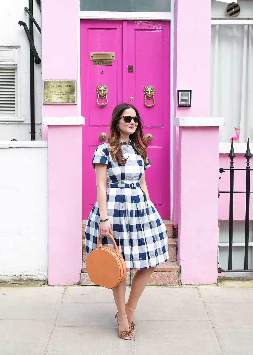 Blue Plaid Shirt Dress