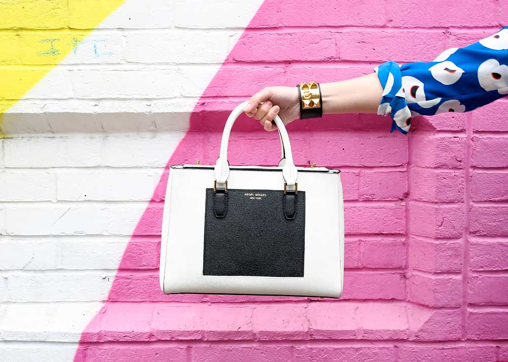 Black White Color Block Bag