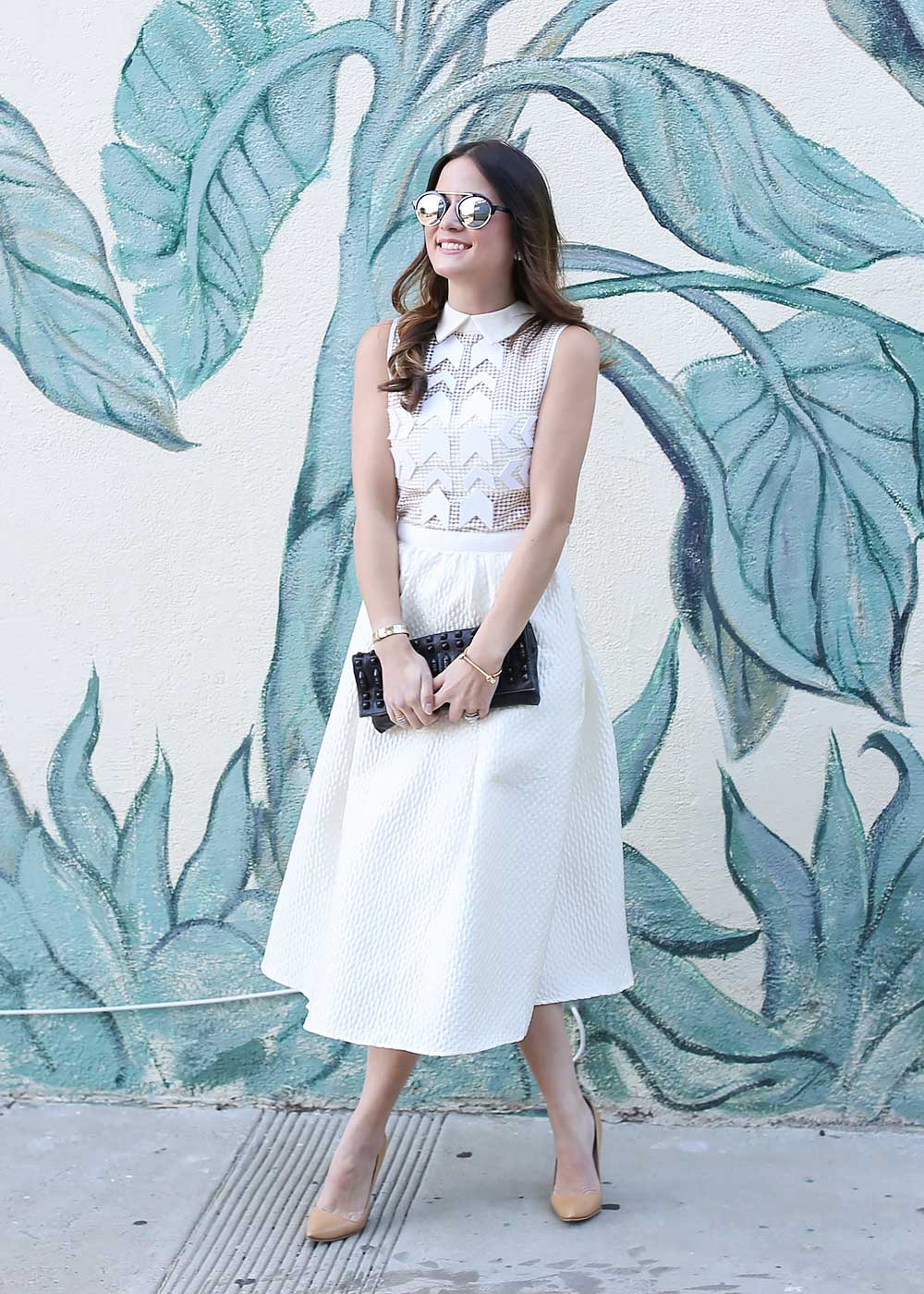 Self Portrait White Midi Dress