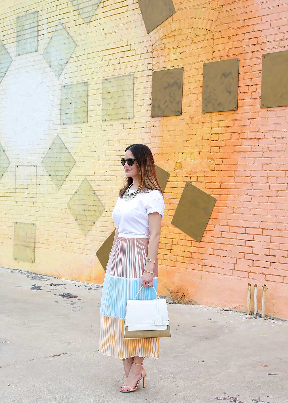 Multicolor Pleated Skirt