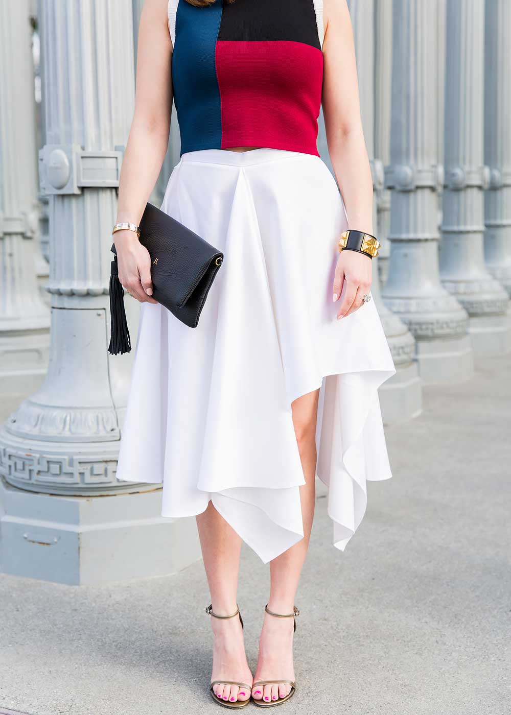 Asymmetrical White Skirt