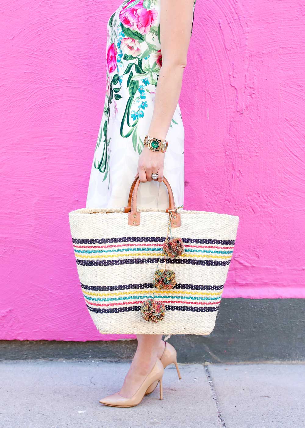 Stripe Woven Tote