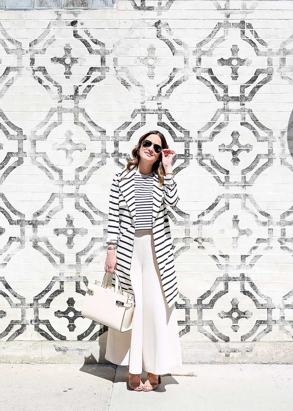 Striped Trench Coat