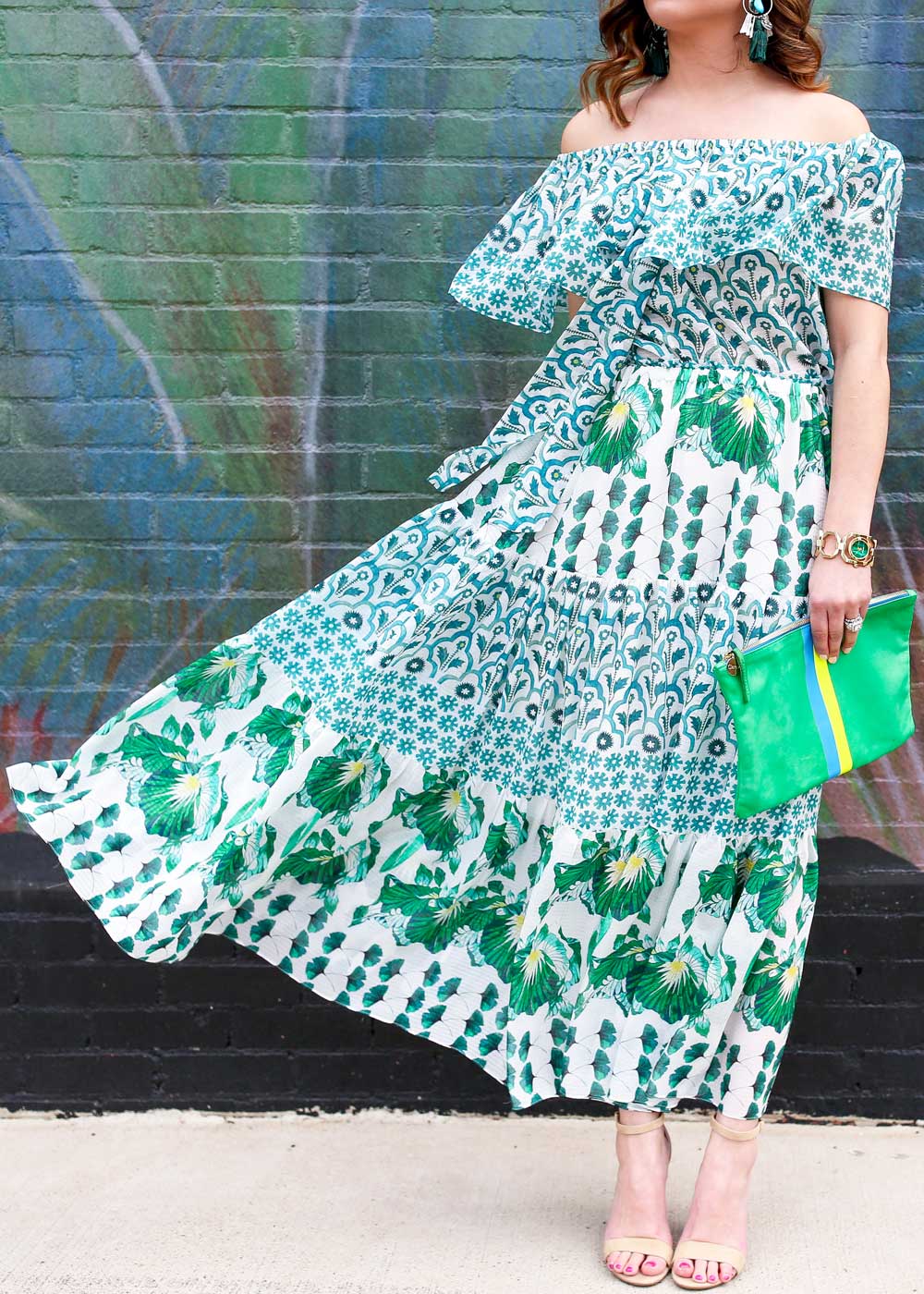 Green Off The Shoulder Dress