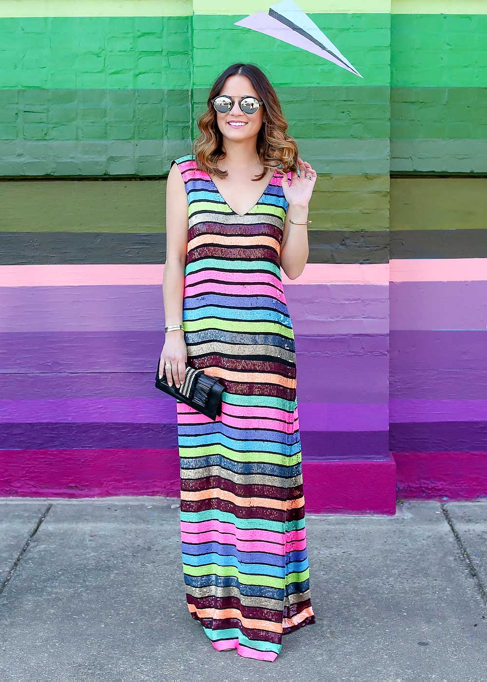 Striped Sequin Maxi