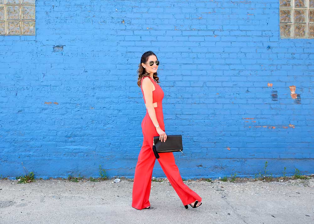 Red Cutout Jumpsuit