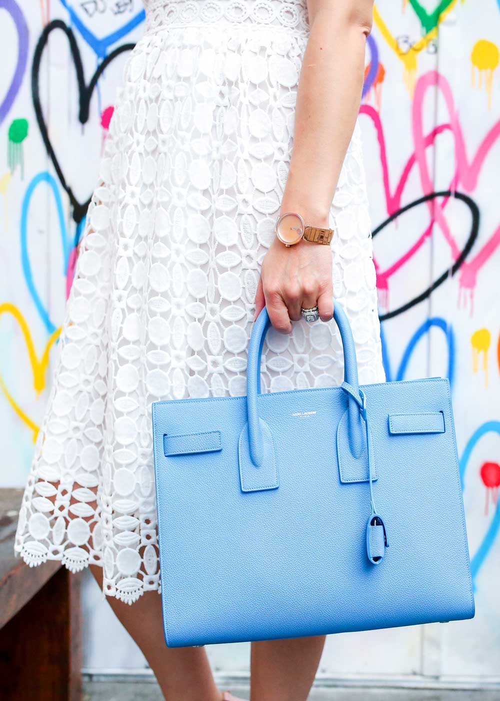 Blue Saint Laurent Sac de Jour Bag