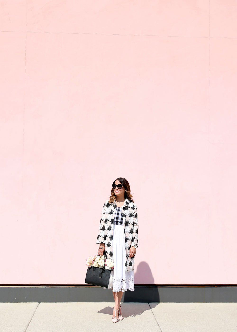 Kate Spade Black White Blush Coat