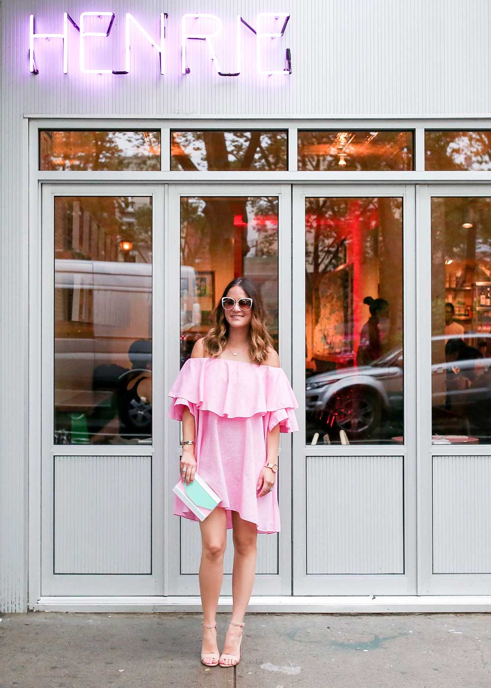 MLM Pink Off the Shoulder Dress