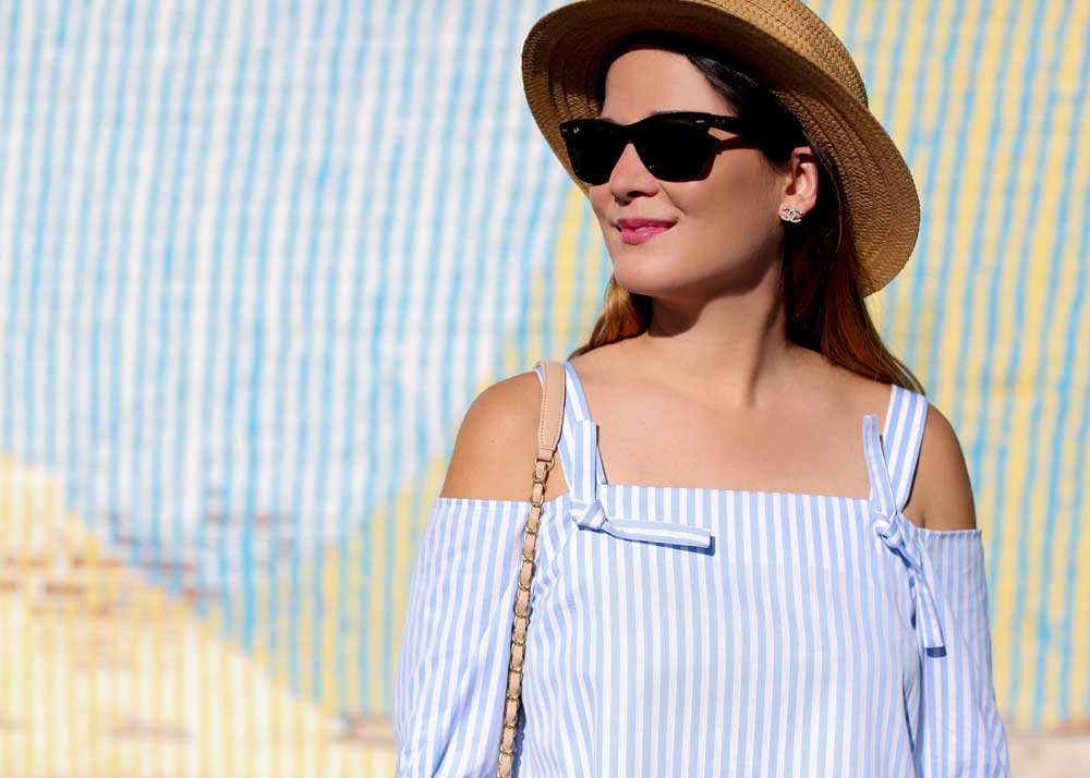 Topshop Stripe Top with Bows