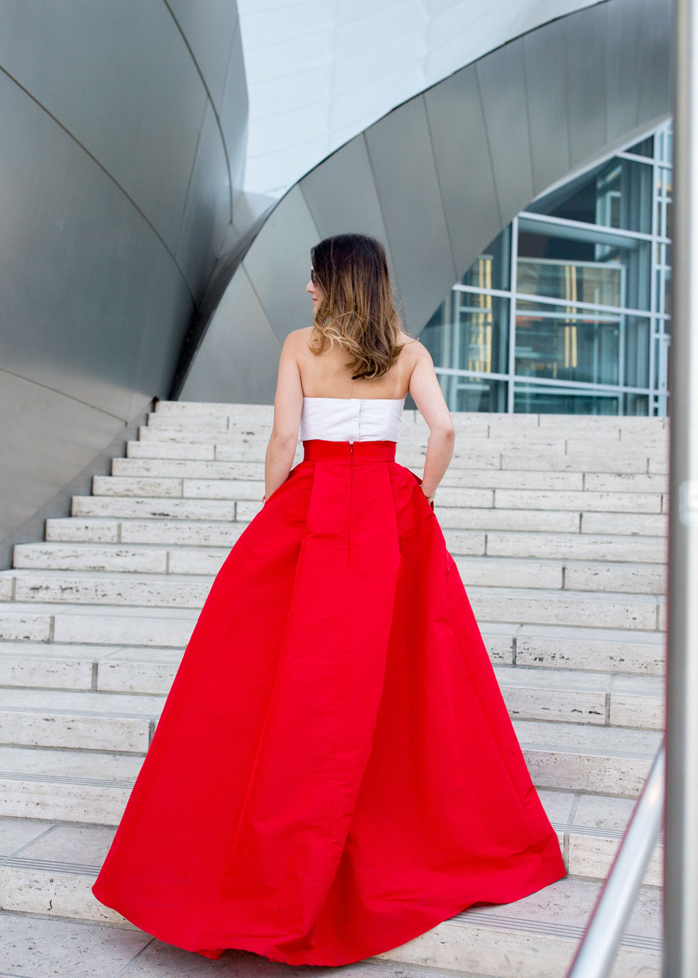 Red Silk Faille Ball Gown Skirt