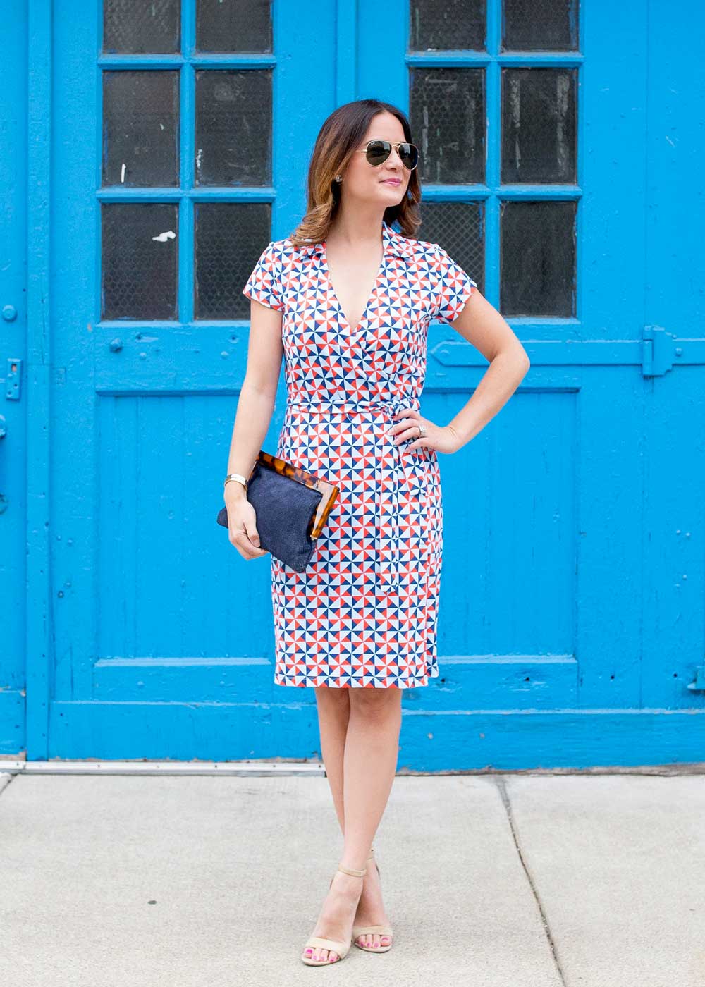 Printed Wrap Dress for Summer