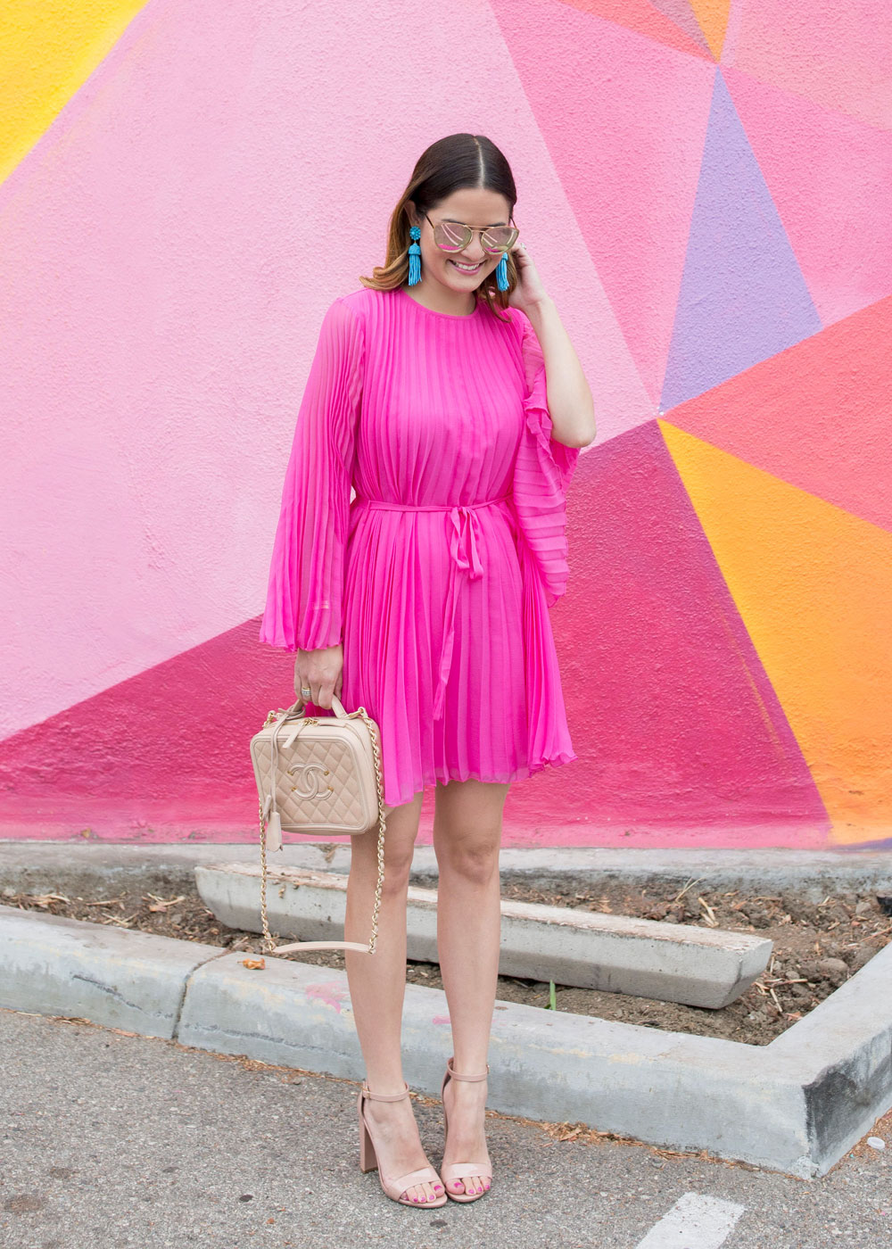 ASOS Pink Pleated Dress
