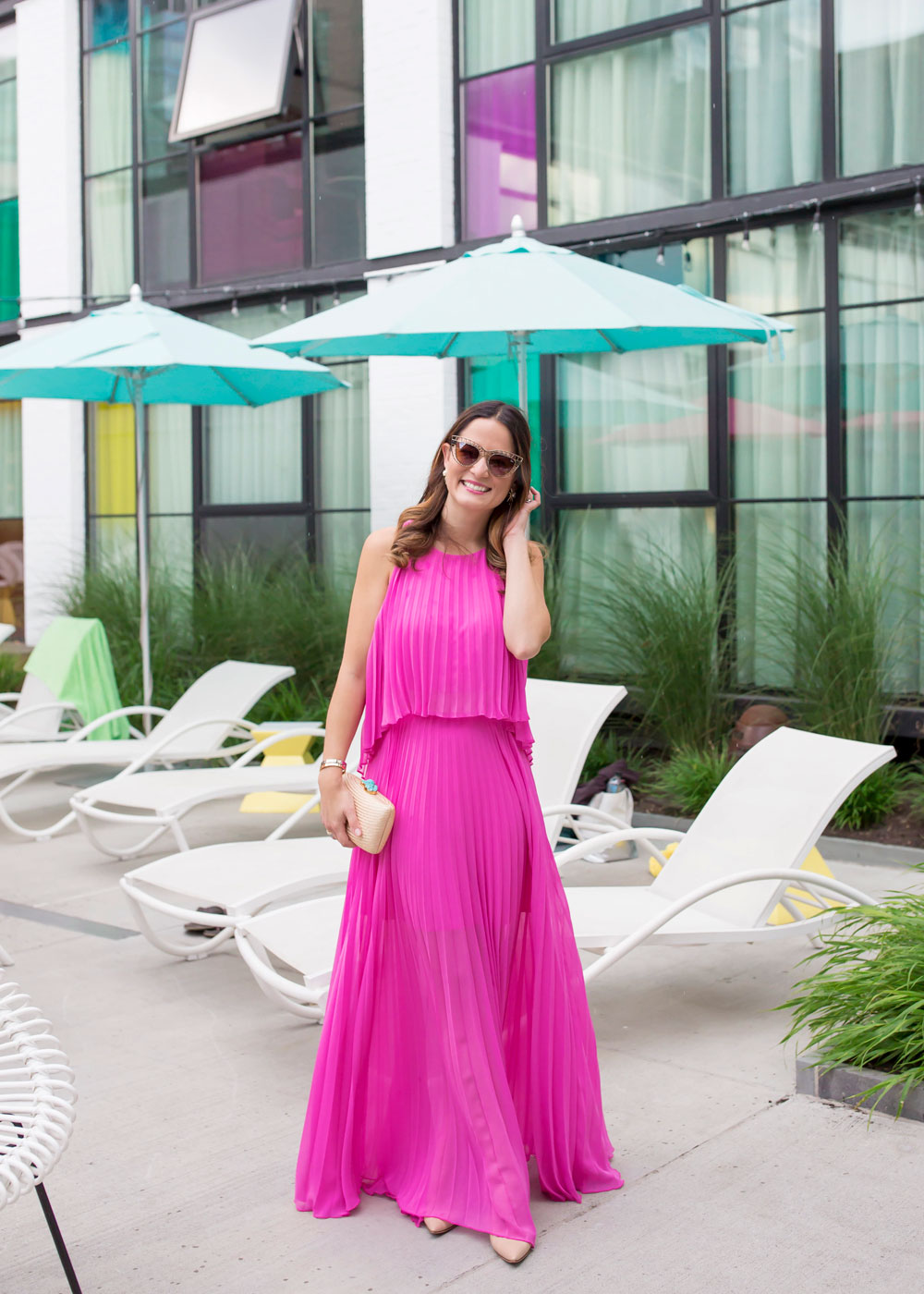 BCBG Pleated Maxi Dress