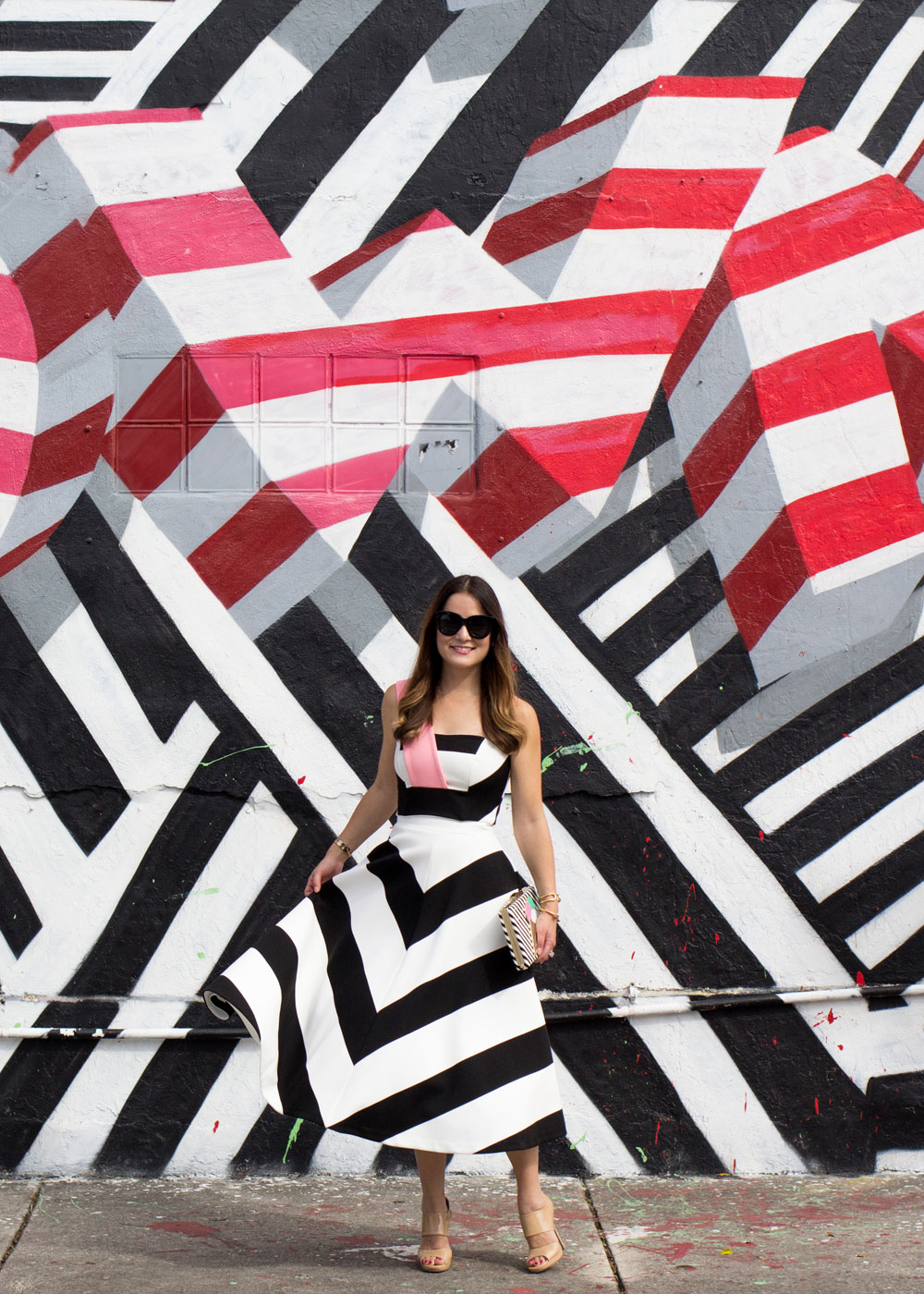 Black White Stripe Wynwood Wall