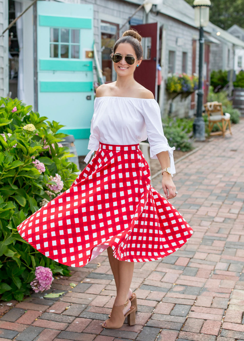 Chicwish Red Gingham Skirt