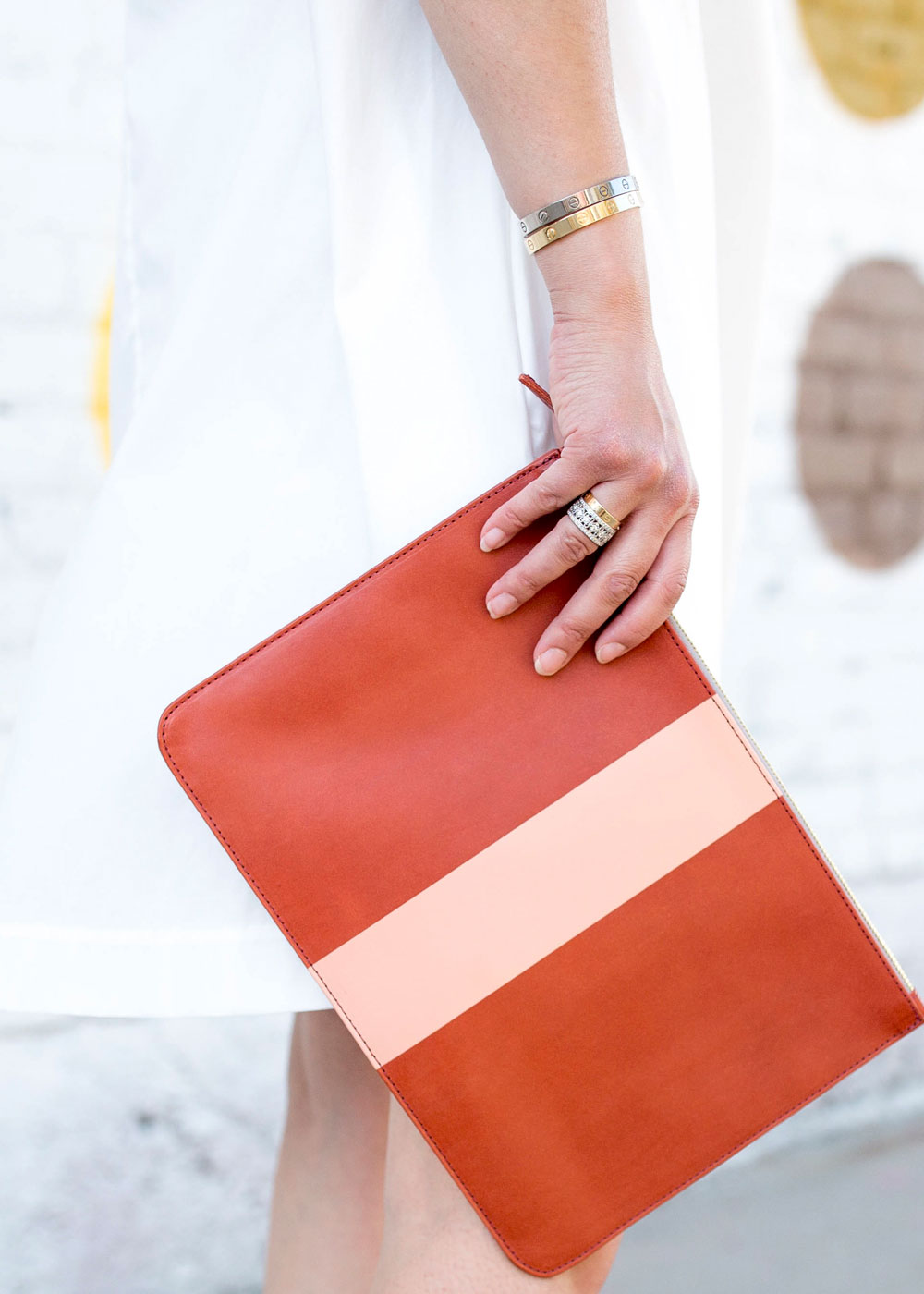 Clare V Flat Stripe Clutch