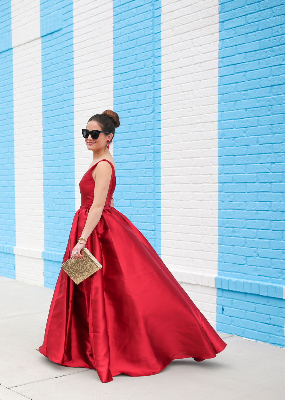 Red Full Skirt Ball Gown