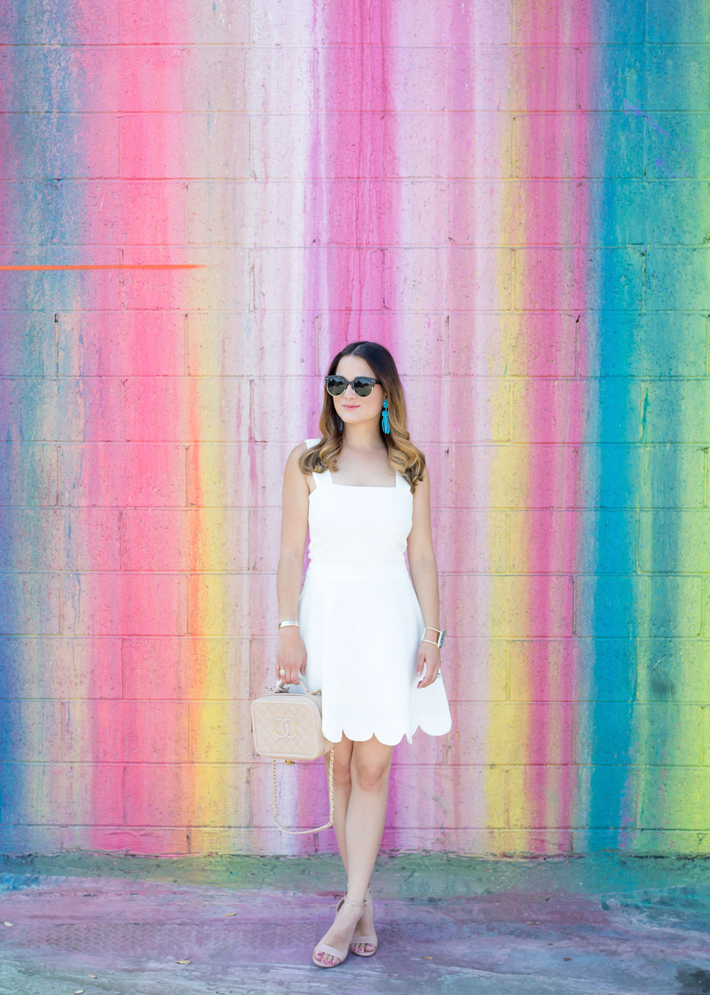 White Scalloped Dress