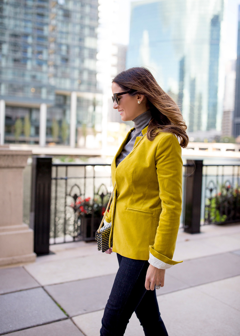 Yellow Velvet Blazer