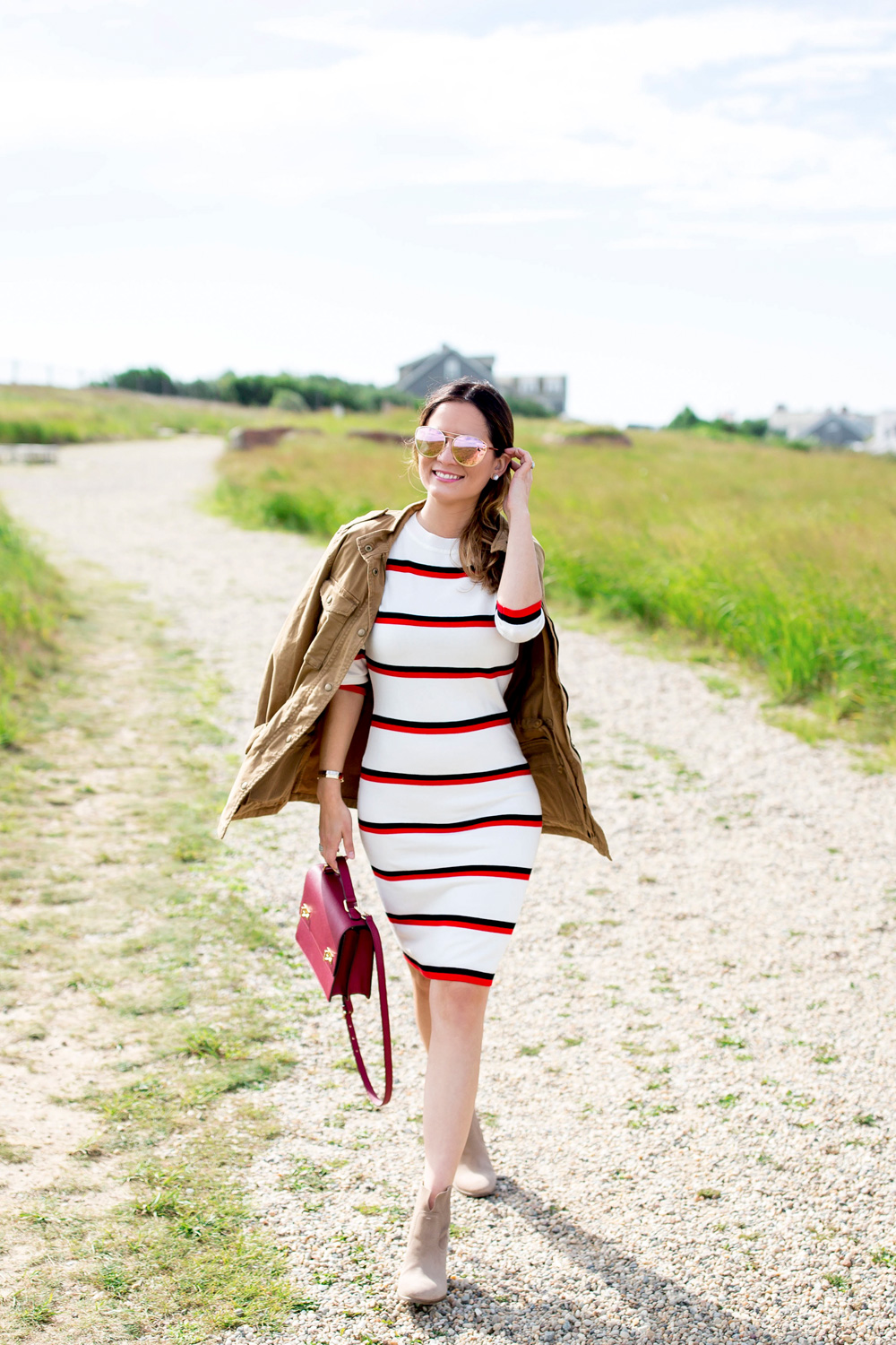 Red Stripe Sweater Dress