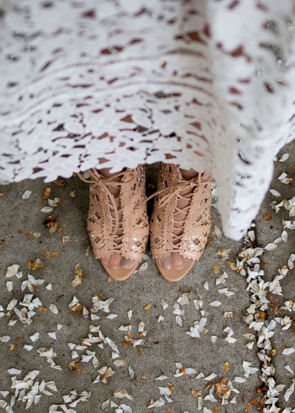 Alaia Cutout Lace Up Sandals