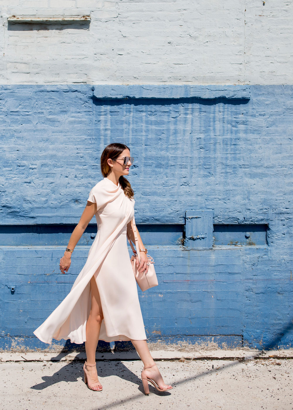 Topshop Pink Midi Dress