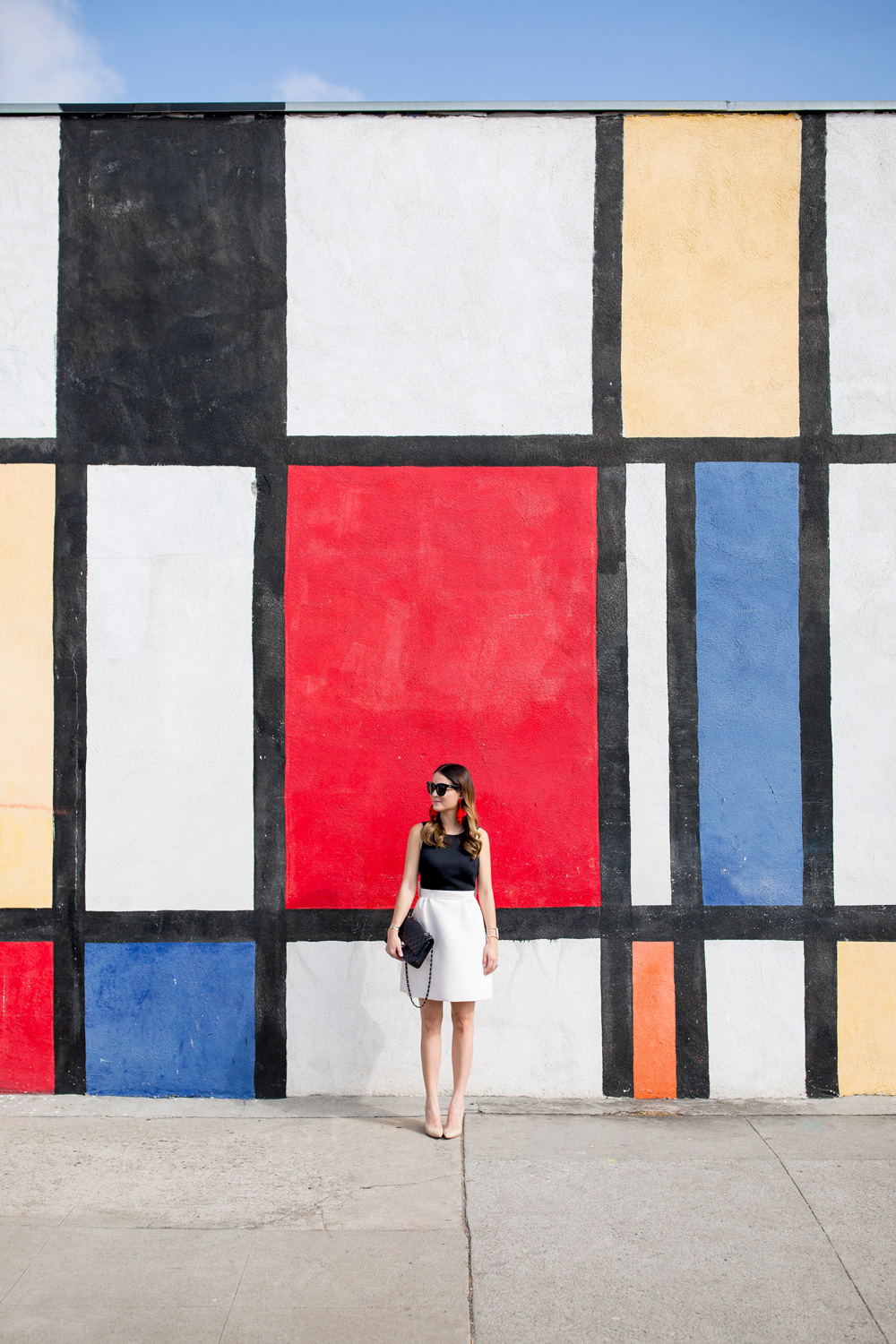 Los Angeles multicolor grid Mondrian wall mural