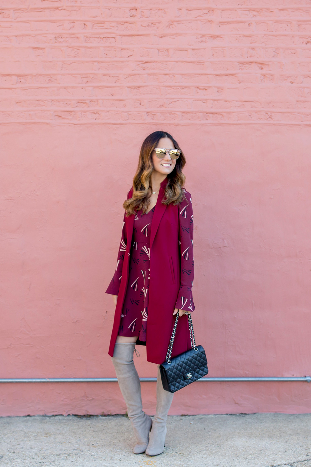 Burgundy Long Vest