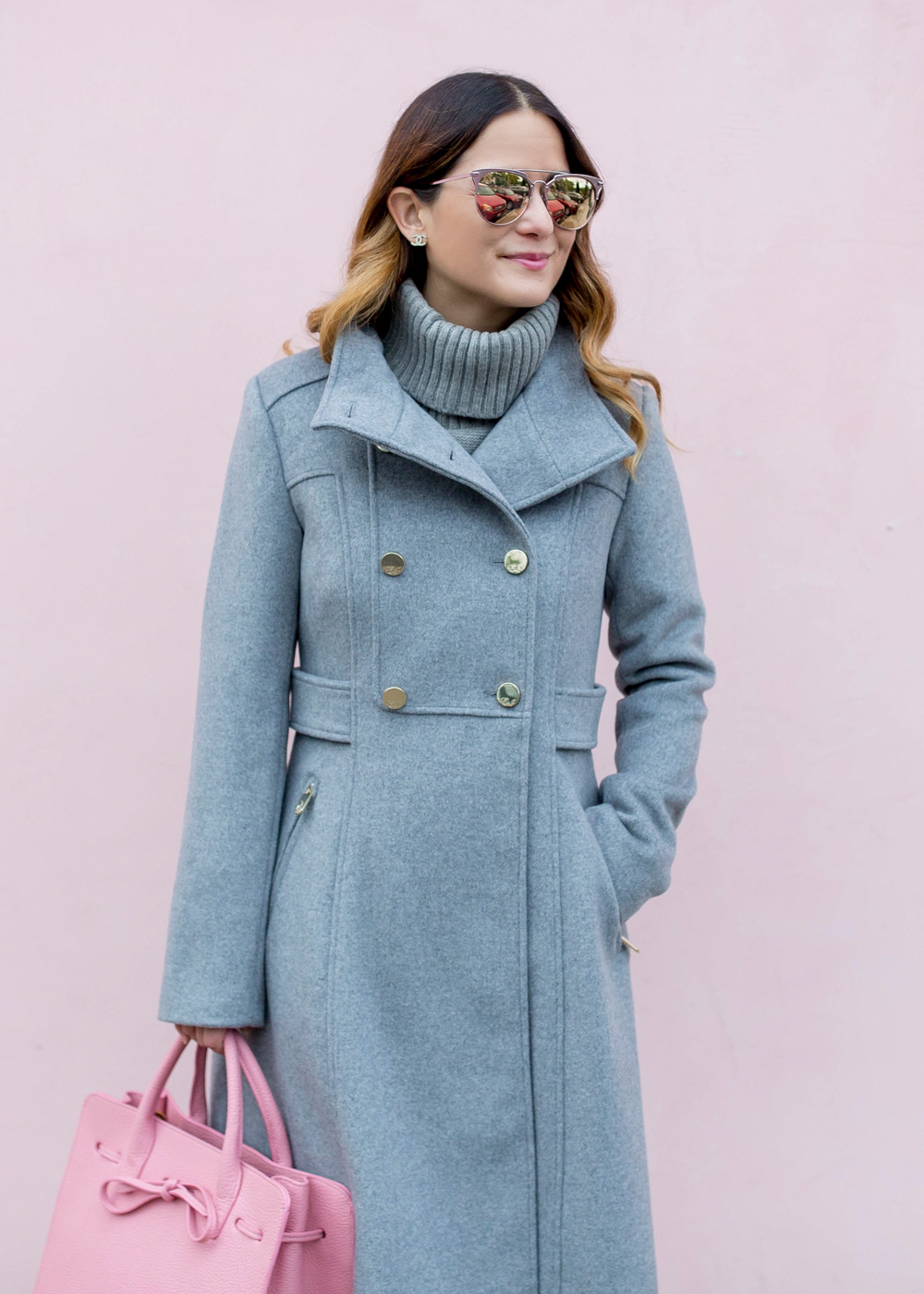 Grey Wool Military Coat