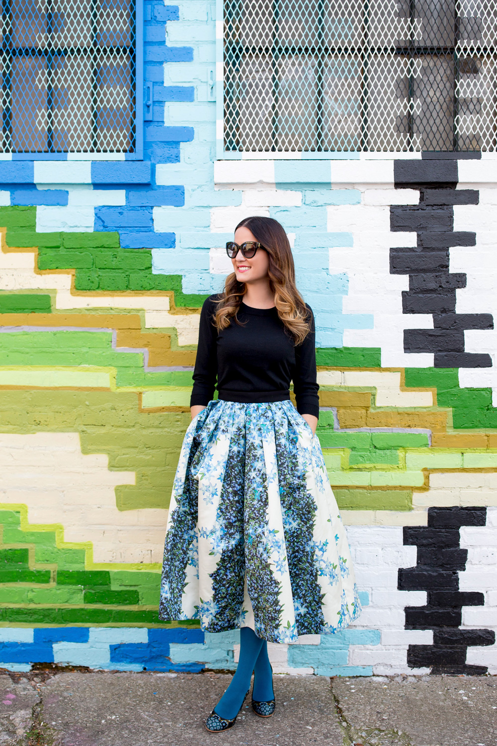 Floral Flare Midi Skirt