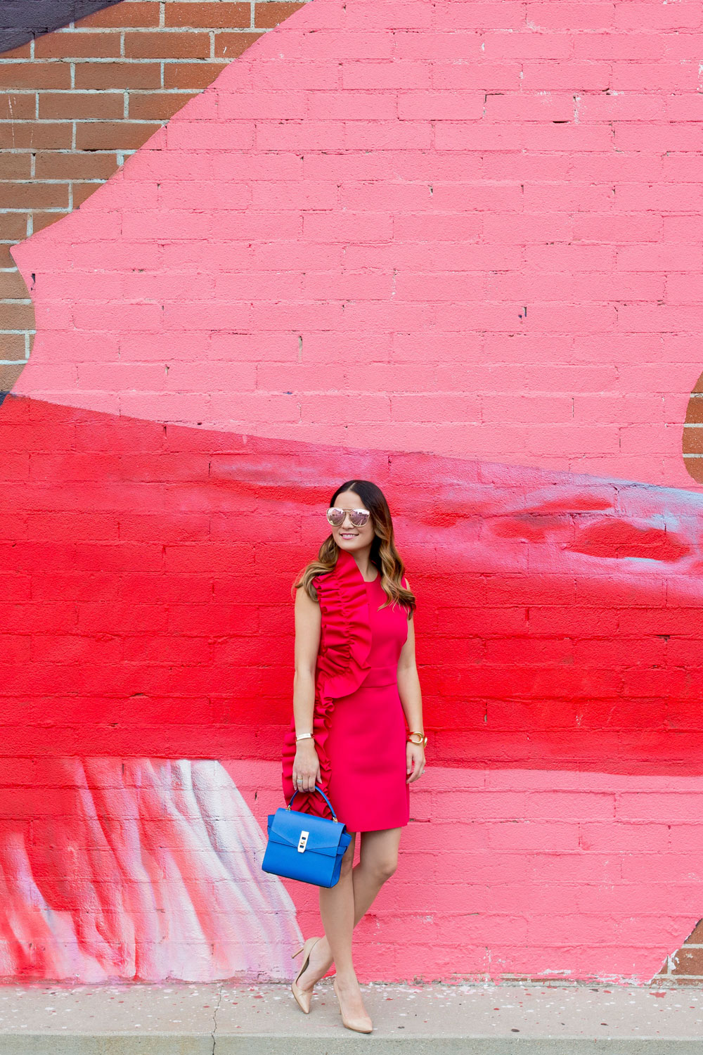 Bold Pink Ruffle Dress