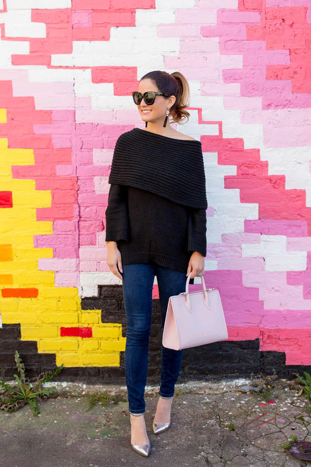 Black Off the Shoulder Sweater