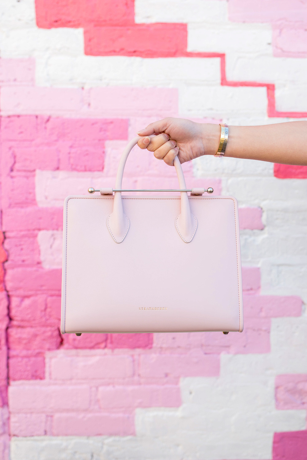 Strathberry Pink Midi Tote