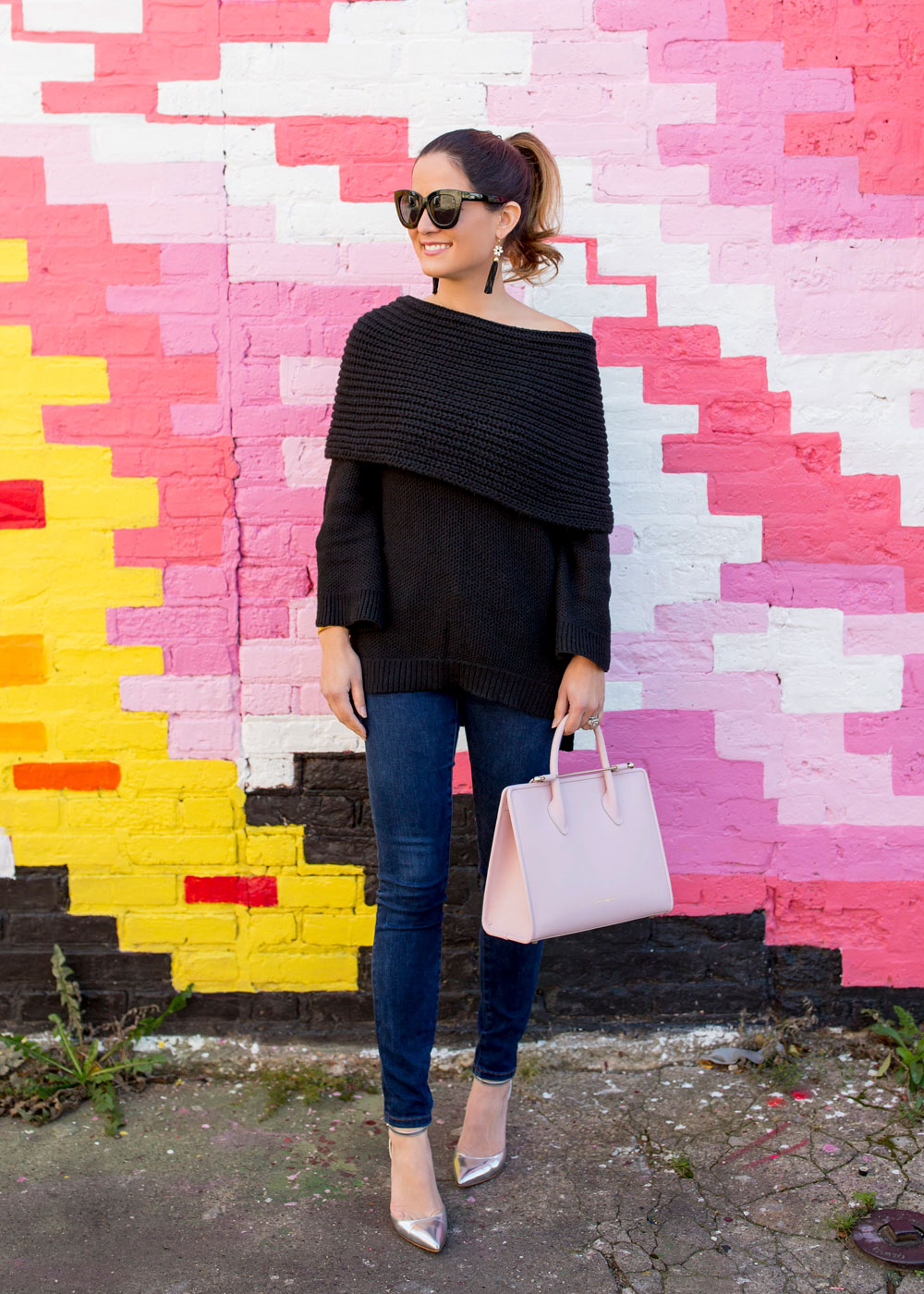 Nordstrom Black Off Shoulder Sweater