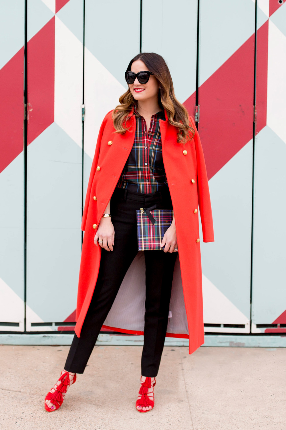 J. Crew Red Double Breasted Coat