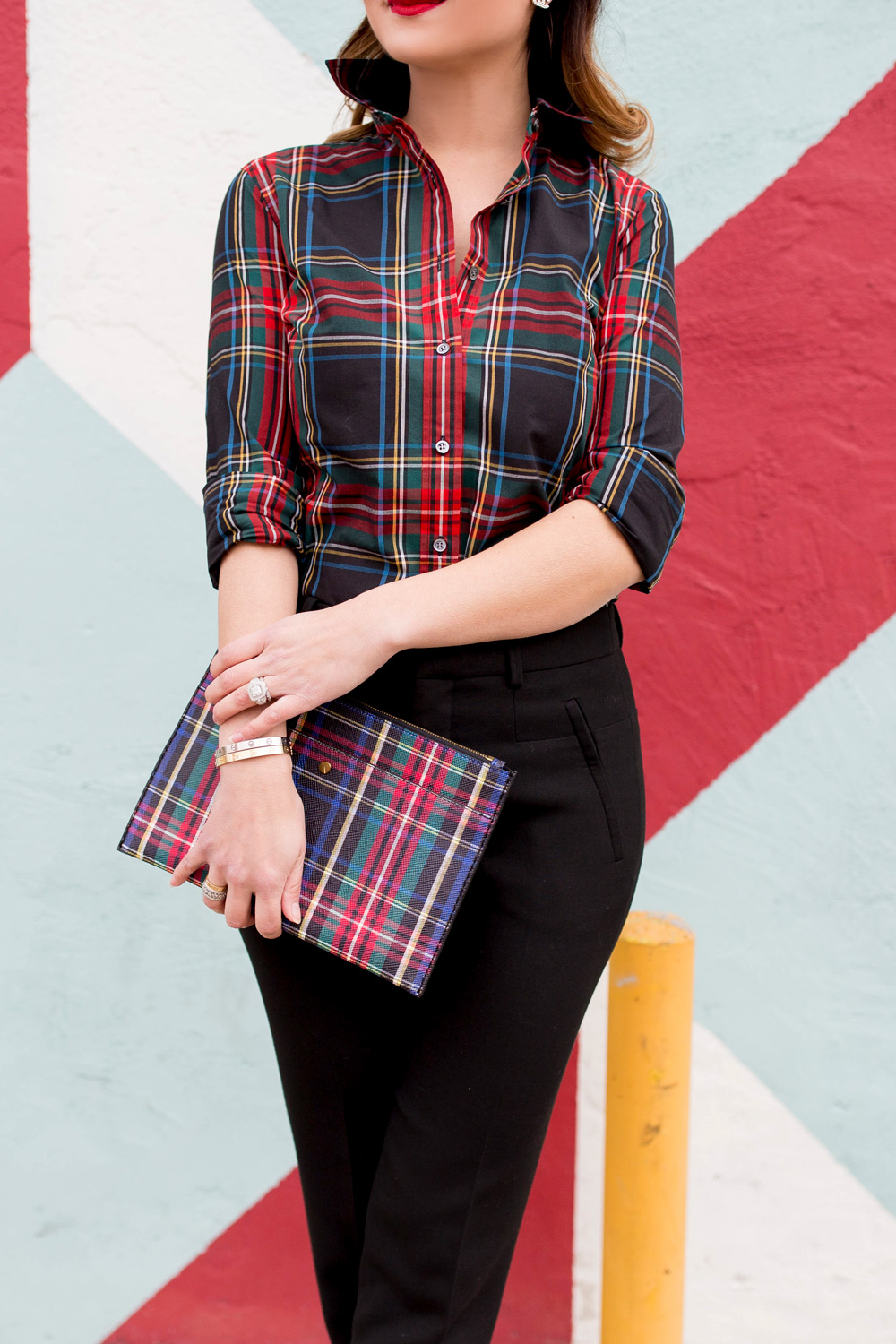 J. Crew Plaid Pouch