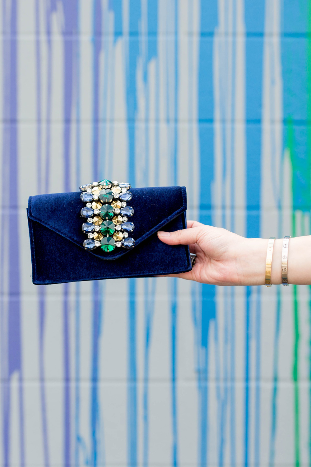 Velvet Embellished Clutch