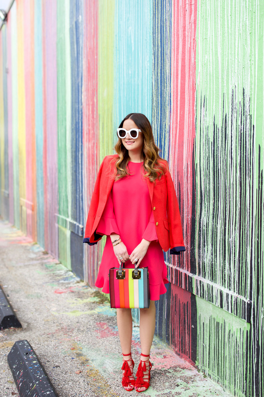 Loeffler Randal Red Tassel Sandals